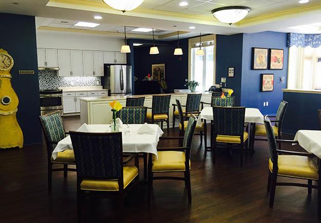 Tables set up in the Five Corners Bistro at The Ambassador