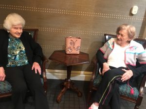 Mrs. Groban and Mrs. Pollak, residents of the Ambassador of Scarsdale