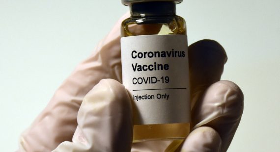 vaccine in a glass bottle