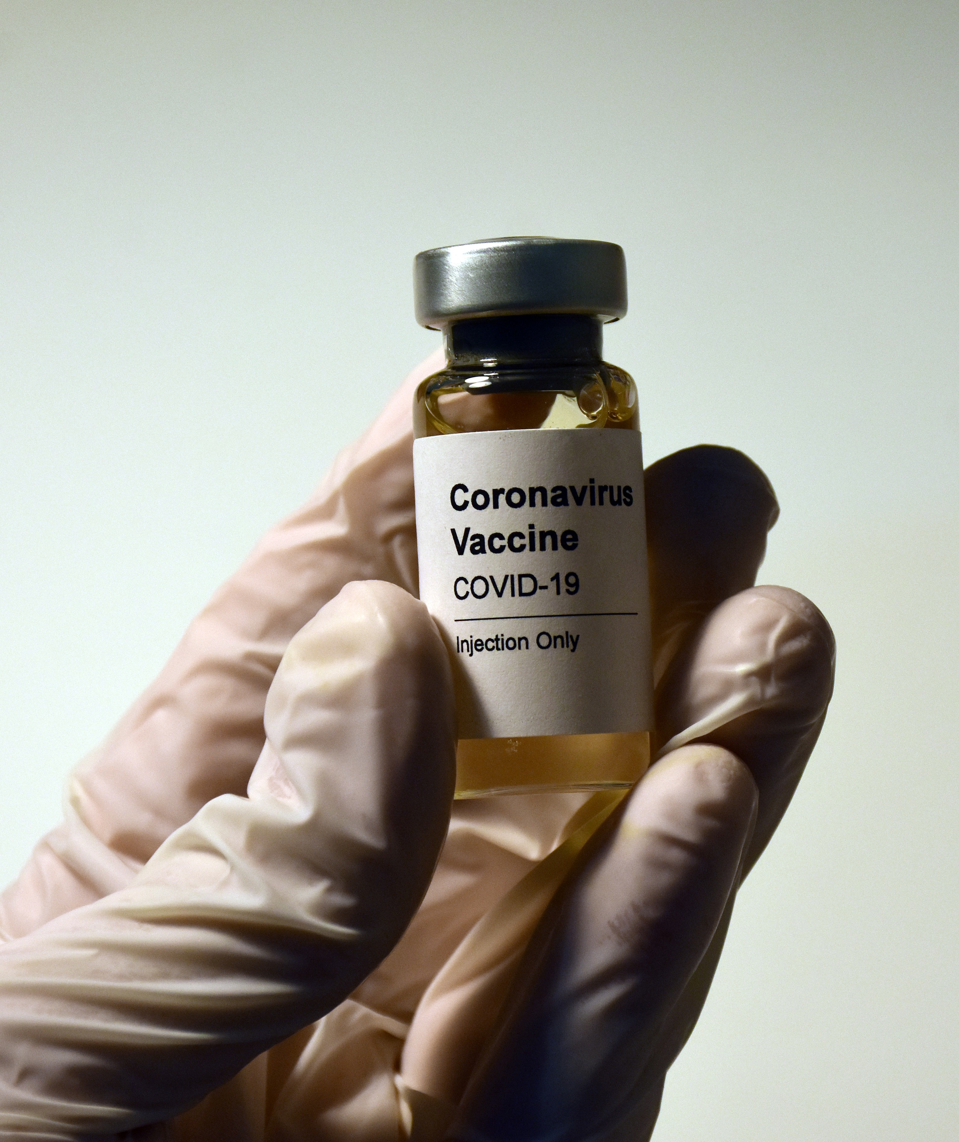vaccine in a glass bottle